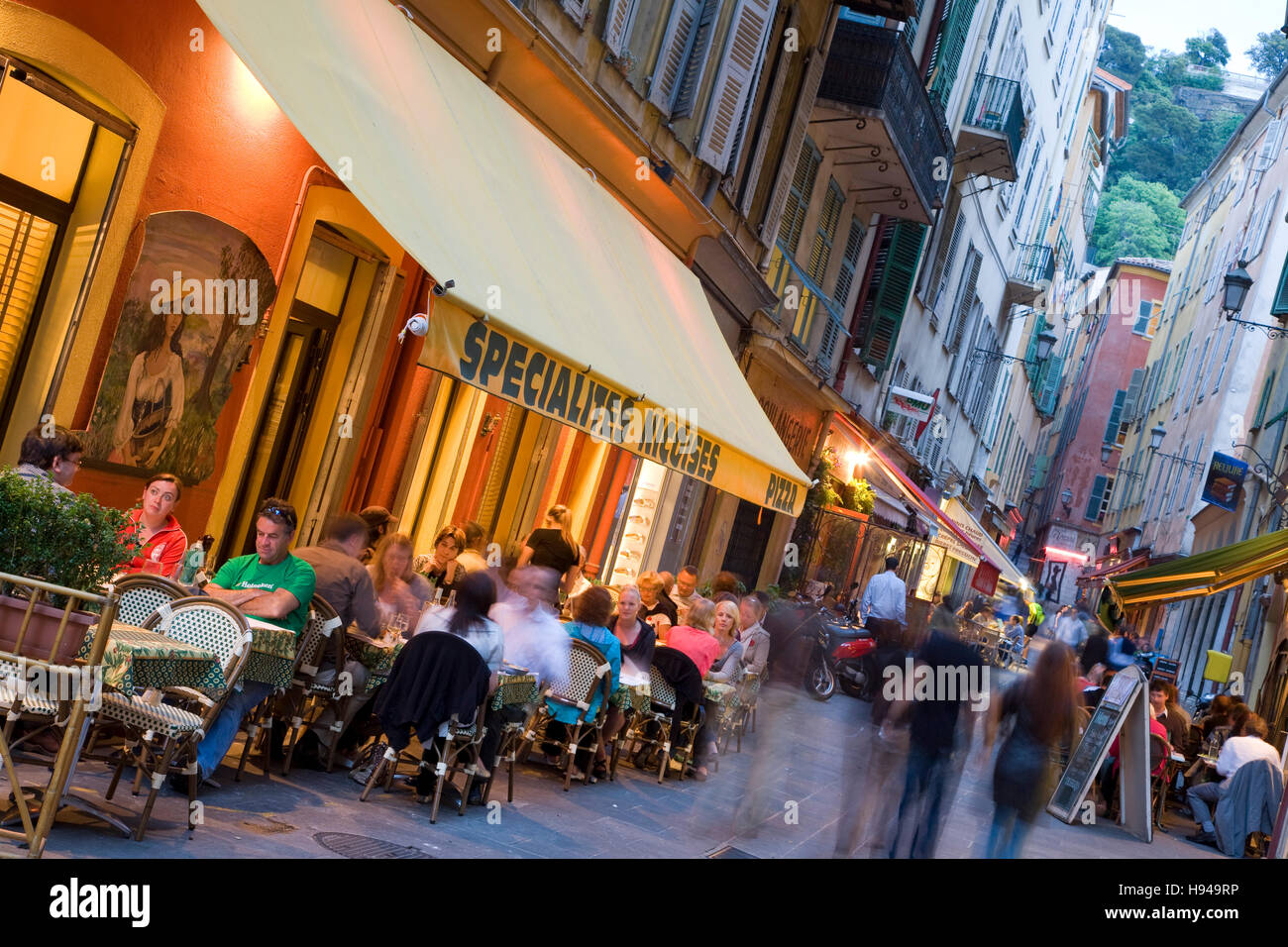 Restaurants and pubs in the Rue de la Préfecture at night, nightlife
