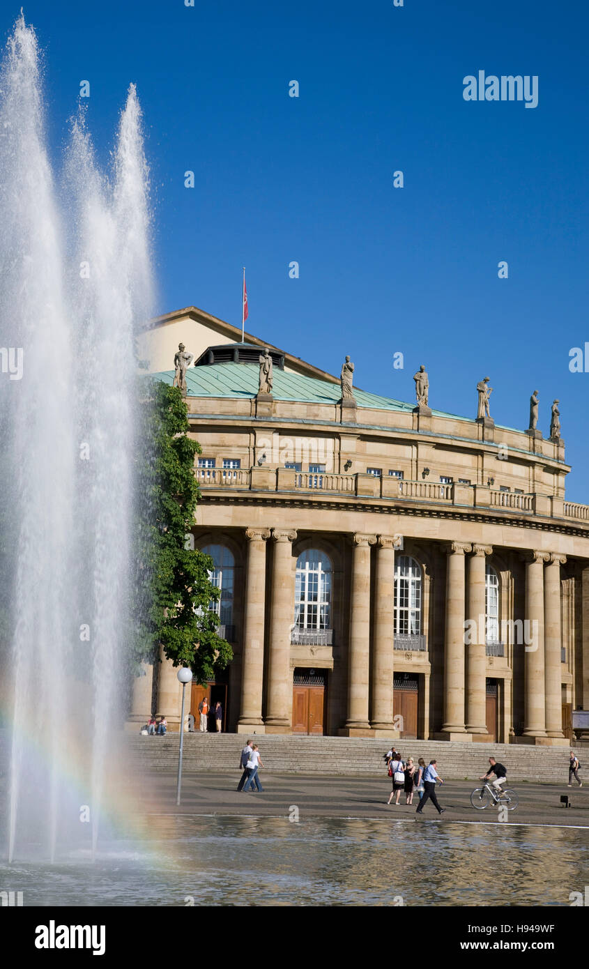Eckensee Lake In Front Of Staatstheater Stuttgart Stuttgart