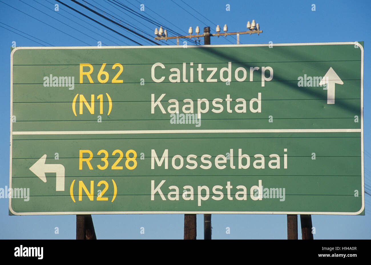 Street sign in Afrikaans, Cape Dutch, Oudtshoorn, Garden Route, South