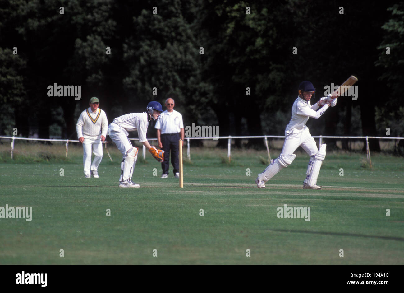 Men playing cricket, sport, Phoenix Cricket Club, Phoenix Park, Dublin