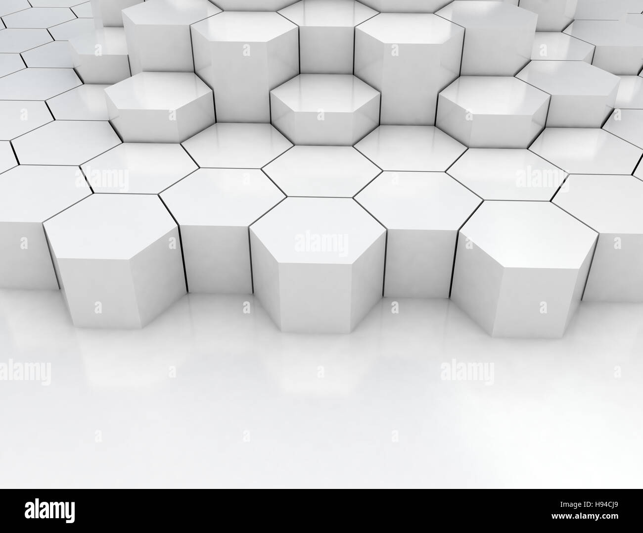 Hexagonal abstract 3d background Stock Photo