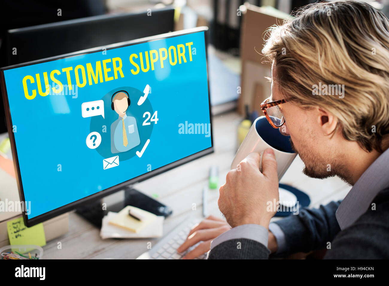 Customer Support Contact Center Advice Concept Stock Photo