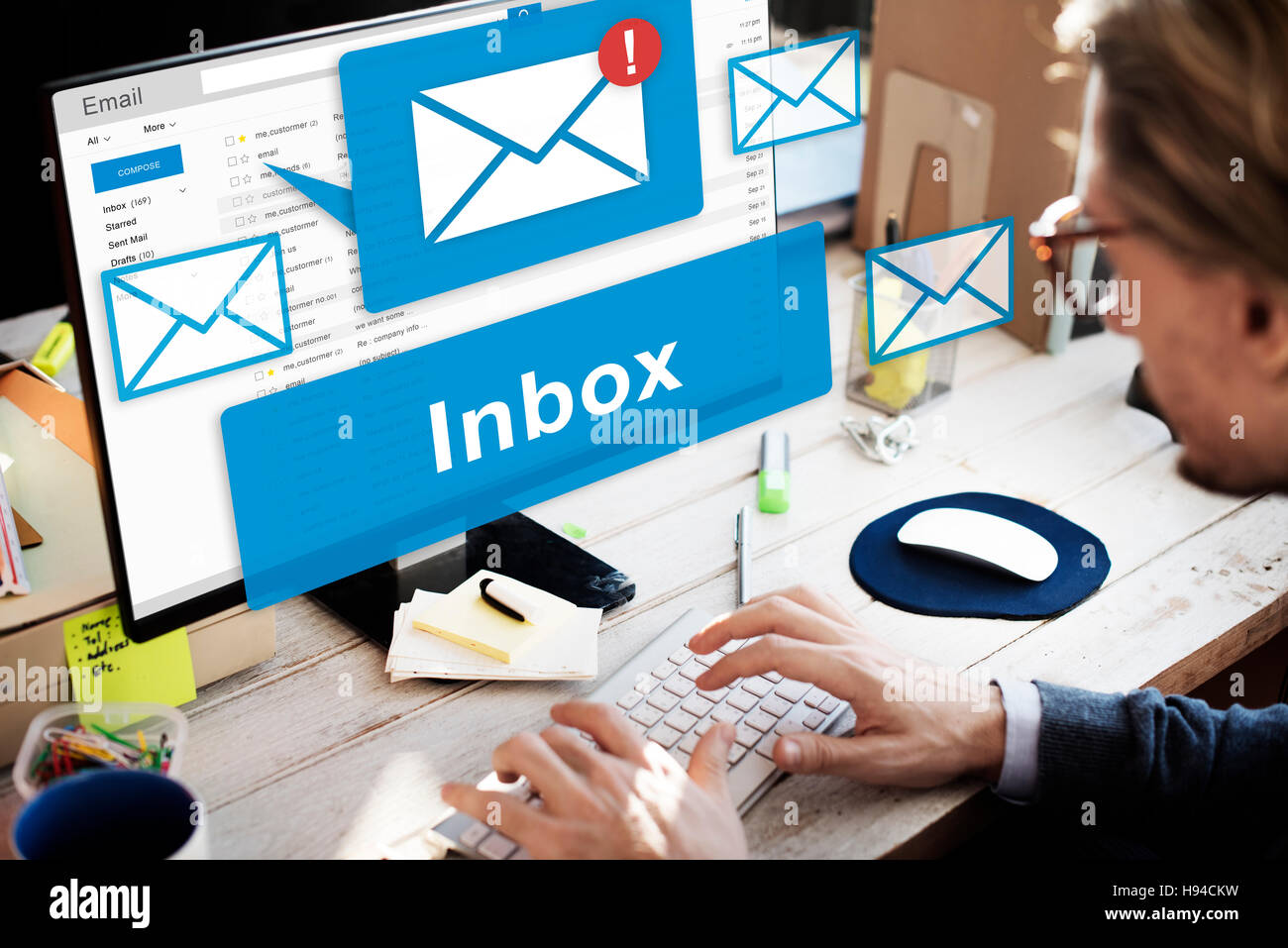 Email Inbox Electronic Communication Graphics Concept Stock Photo - Alamy