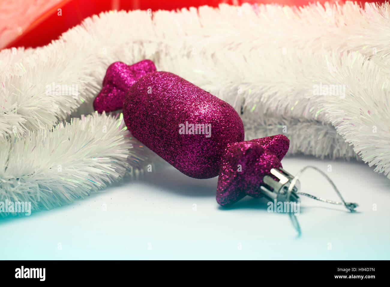 Christmas Background with tree decorations. Christmas card Stock Photo