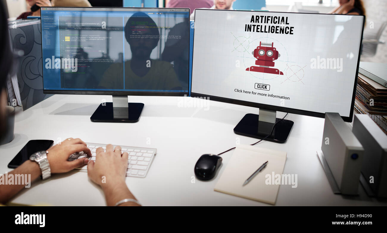 Artificial Intelligence Automation Machine Robot Concept Stock Photo