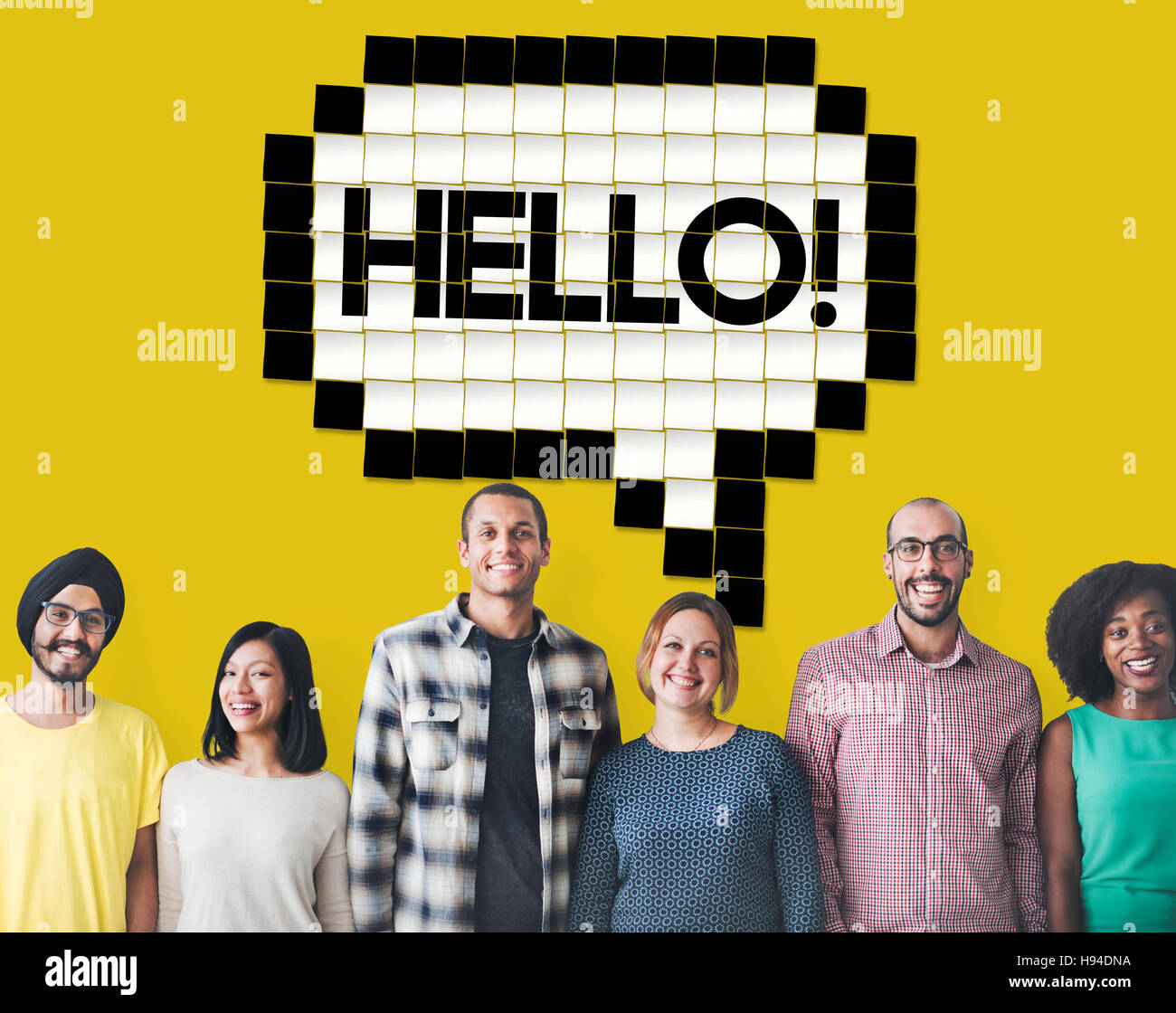 Hello Speech Bubble Technology Graphic Concept Stock Photo - Alamy