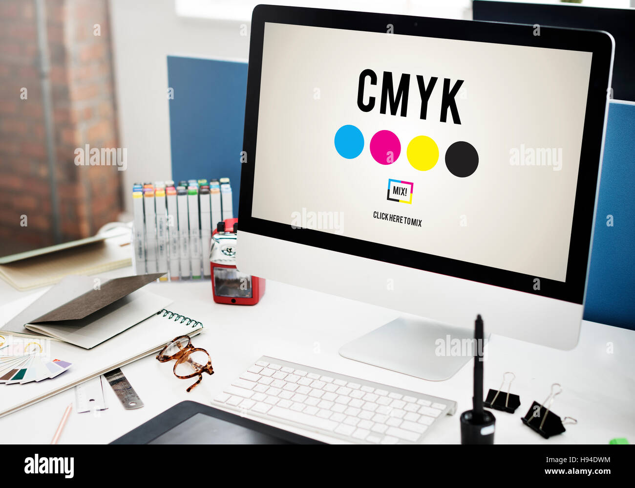 CMYK Color Printing Ink Color Model Concept Stock Photo
