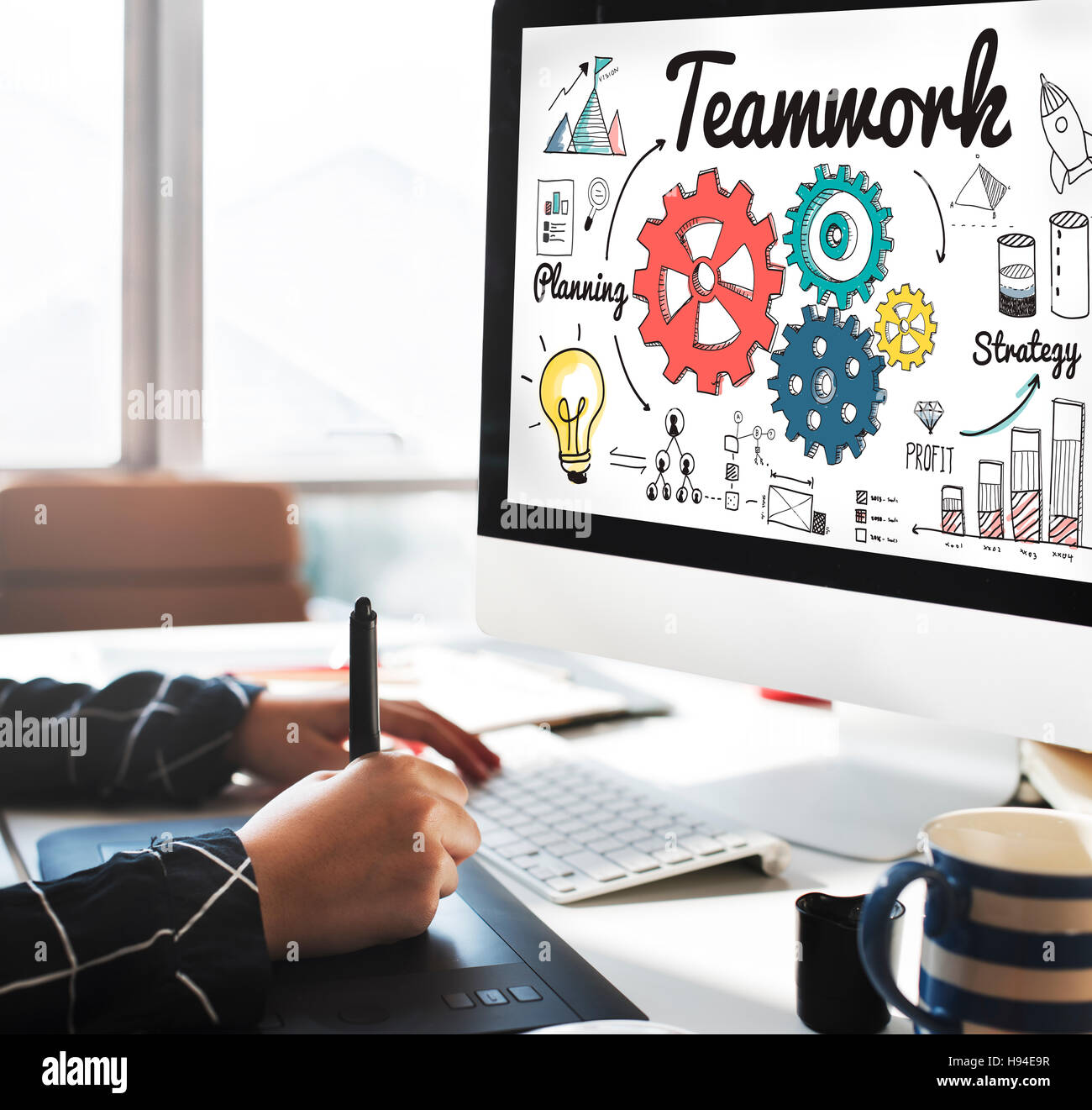Teamwork Team Collaboration Connection Togetherness Unity Concept Stock ...