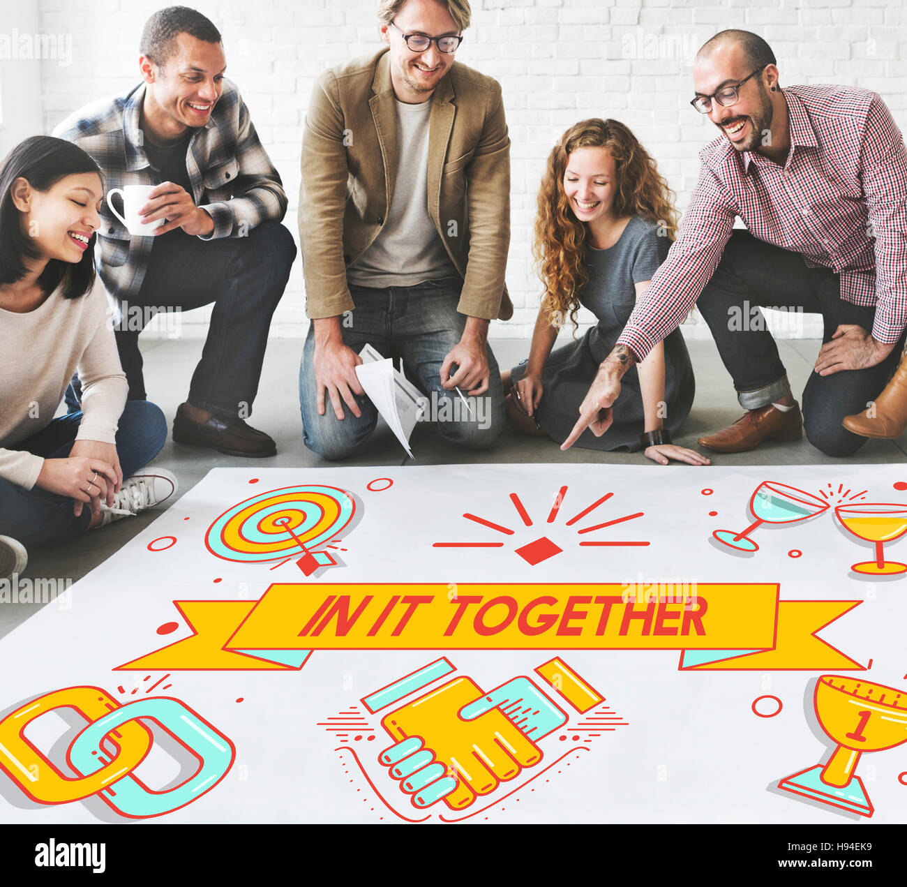 In It Together Team Corporate Connection Support Concept Stock Photo