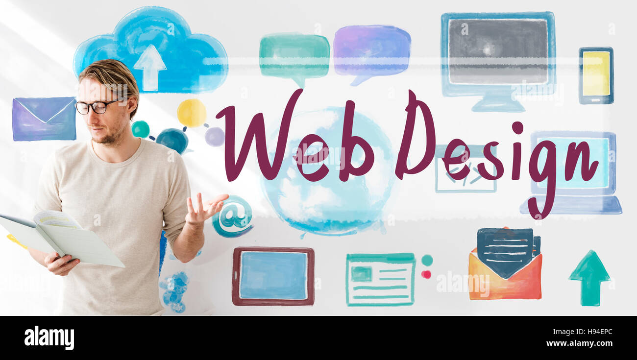 Web Design Programming Software Networking Concept Stock Photo - Alamy