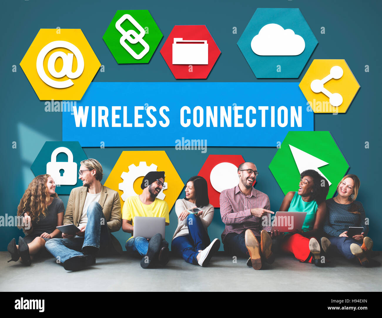 Wireless Signal Reception Mobility Graphic Concept Stock Photo