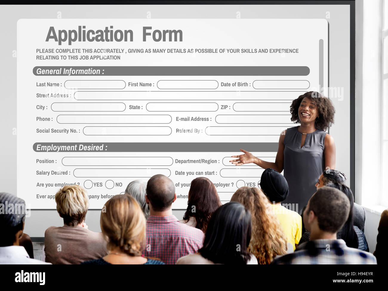 Online Web Job Application Form Concept Stock Photo - Alamy