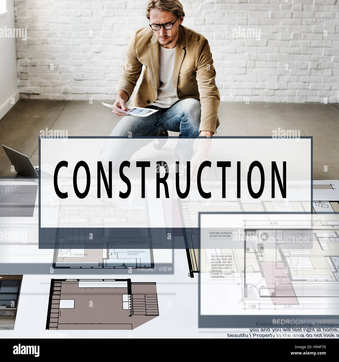 Construction Build Layout Blueprint Creativity Concept Stock Photo - Alamy