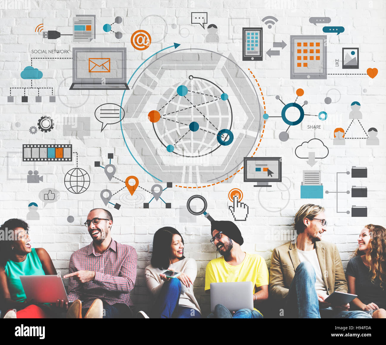Social Media Technology Connection Graphic Concept Stock Photo Alamy