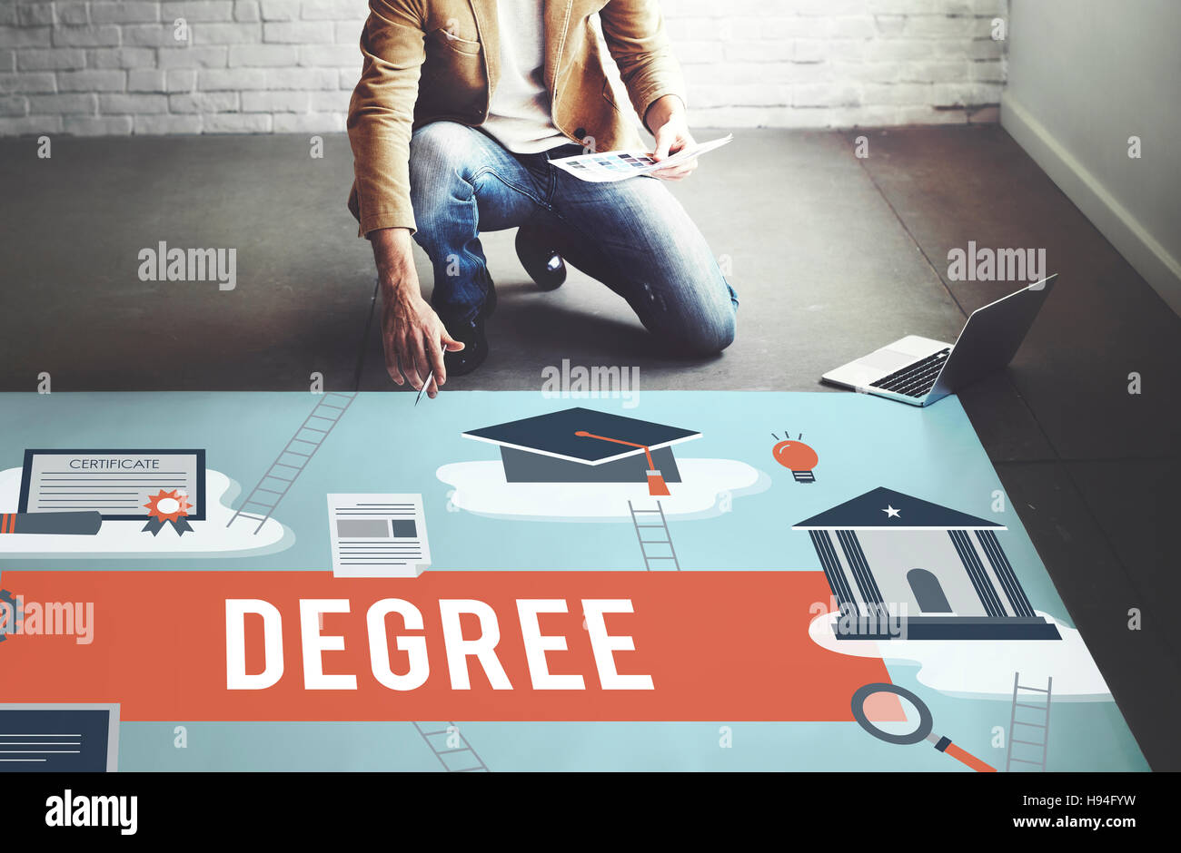 Degree Diploma Bachelor Master Expertise Wisdom Concept Stock Photo Alamy