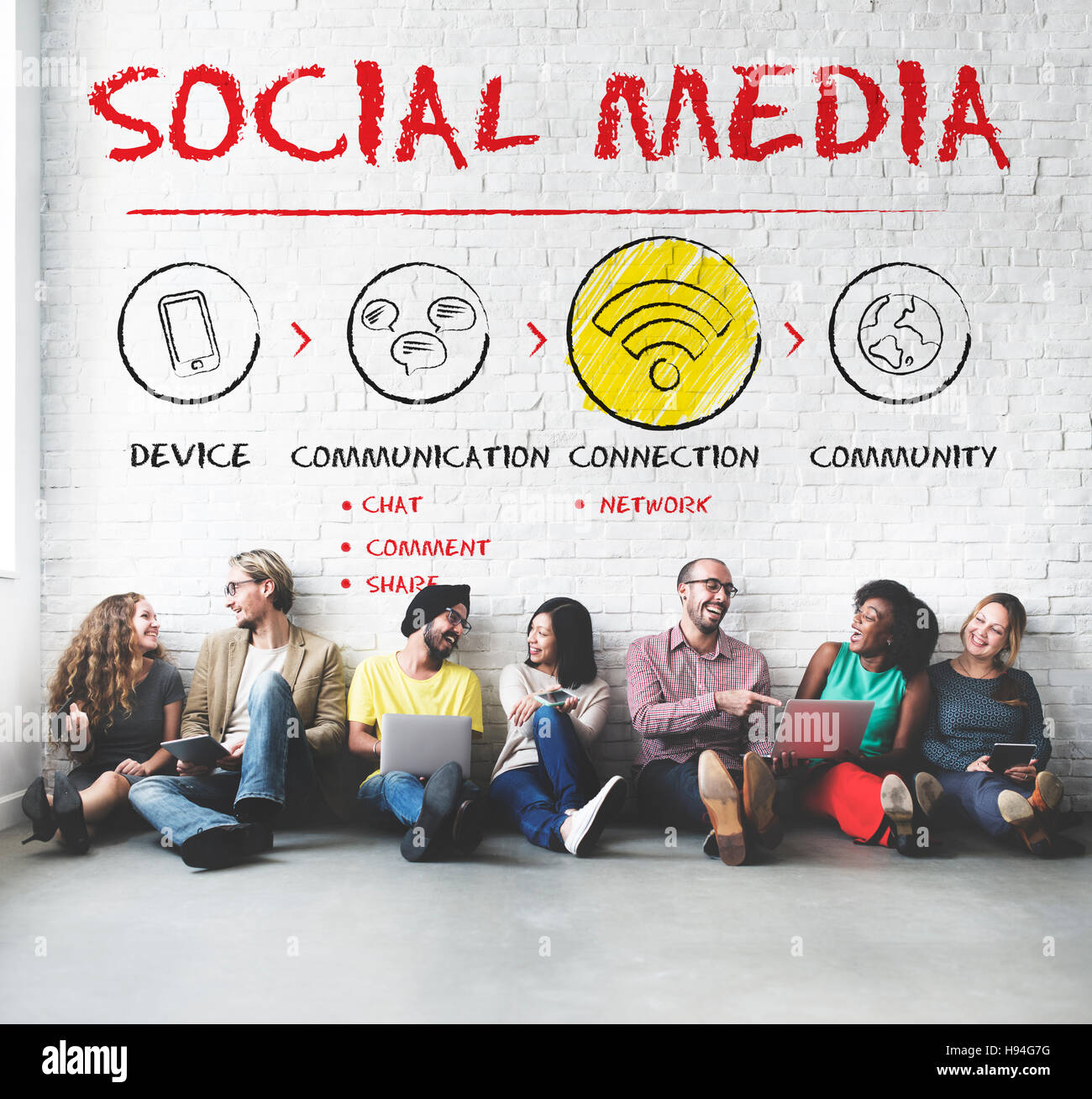 Internet Multimedia Technology Networking Concept Stock Photo - Alamy