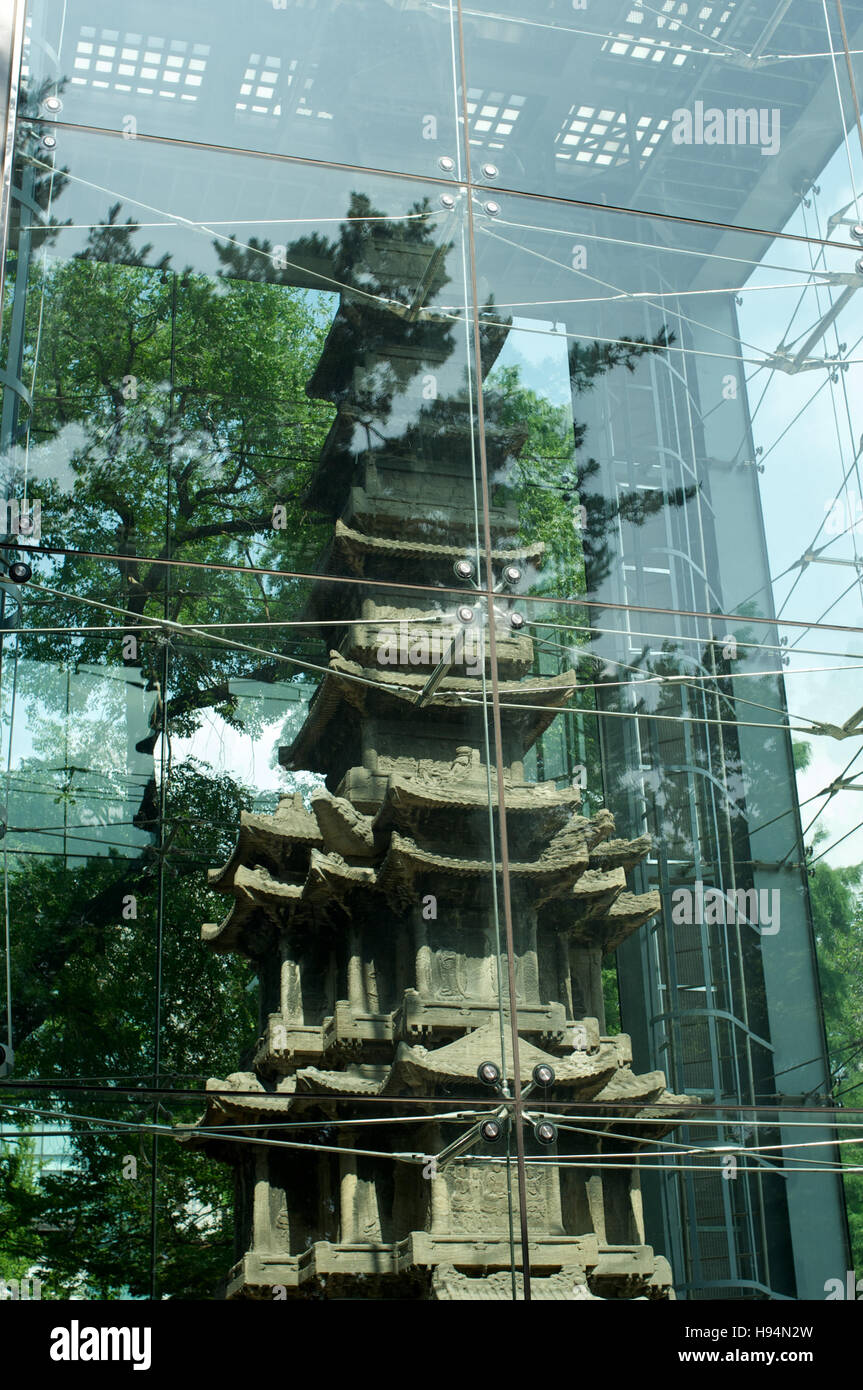 Tapgol park in Seoul, South Korea in summer, stone pagoda Stock Photo