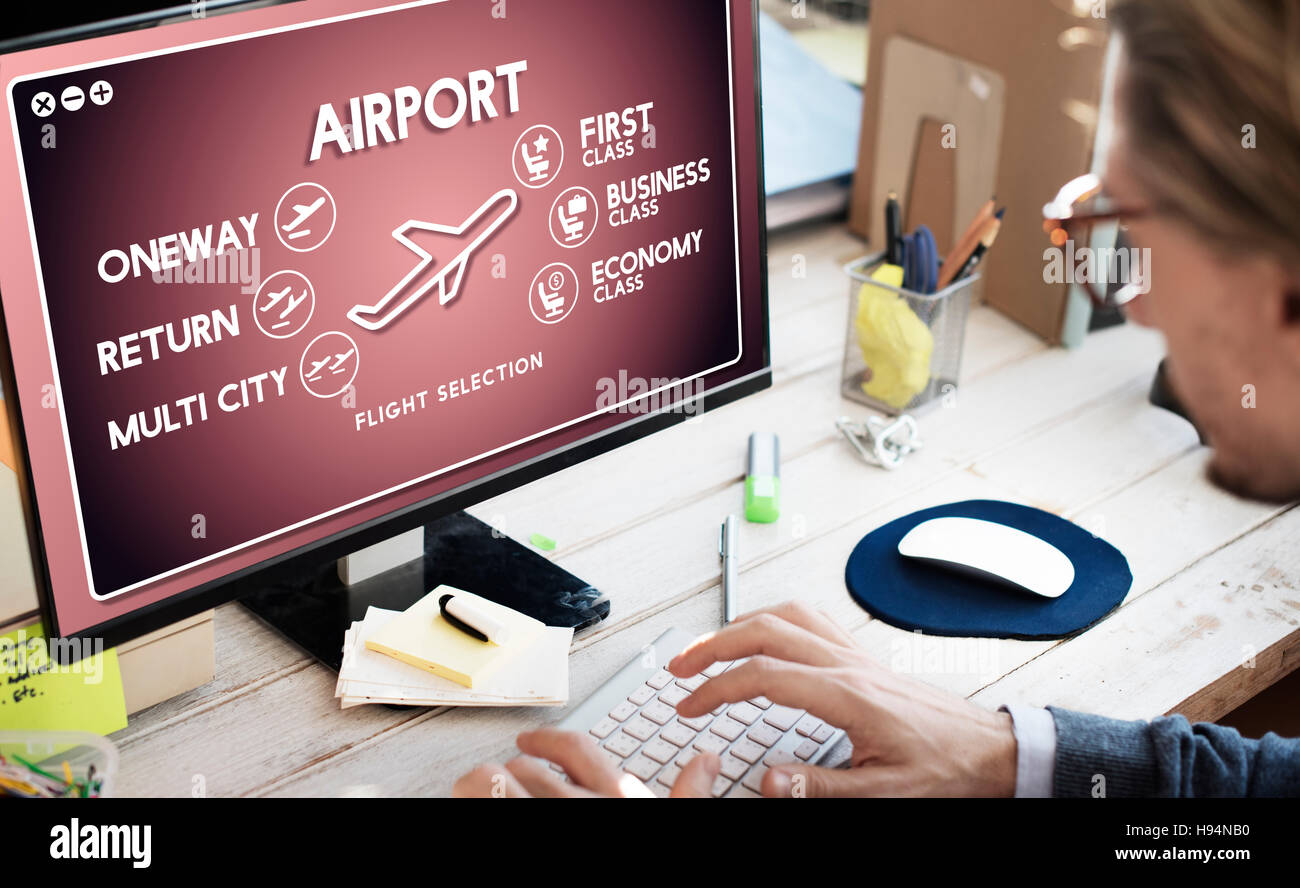 Airport Flight Ticket Selection Transportation Concept Stock Photo - Alamy