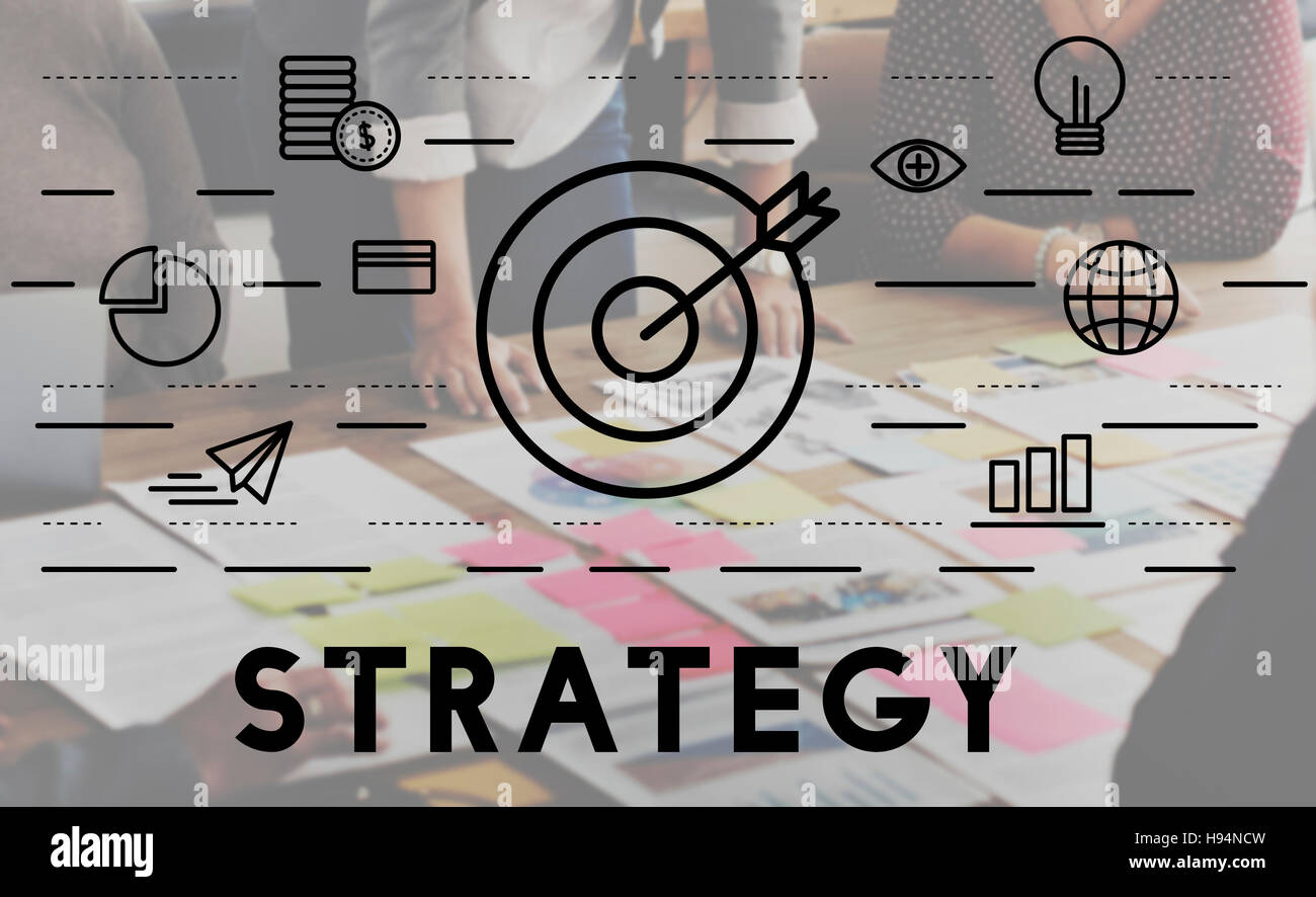 Strategy Target Mission Objective Graphics Concept Stock Photo - Alamy
