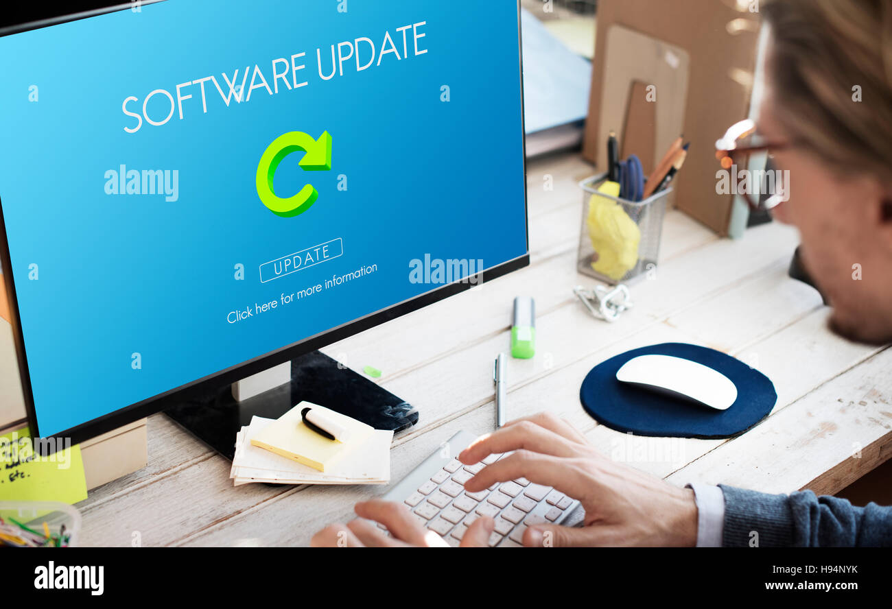 Software Update site page Networking Concept Stock Photo Alamy