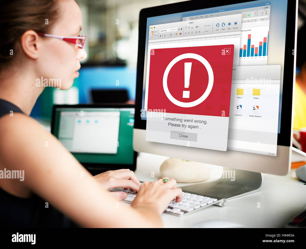 Woman message document icon hi-res stock photography and images - Alamy