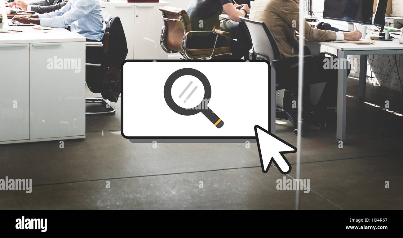 Searching Cursor Magnifying Glass Looking Concept Stock Photo Alamy