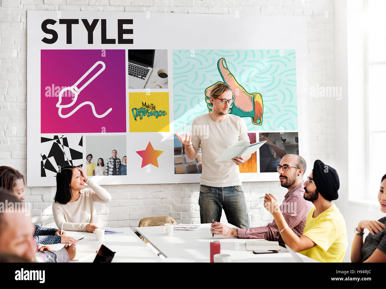 Presentation Paint Meeting People Concept Stock Photo Alamy