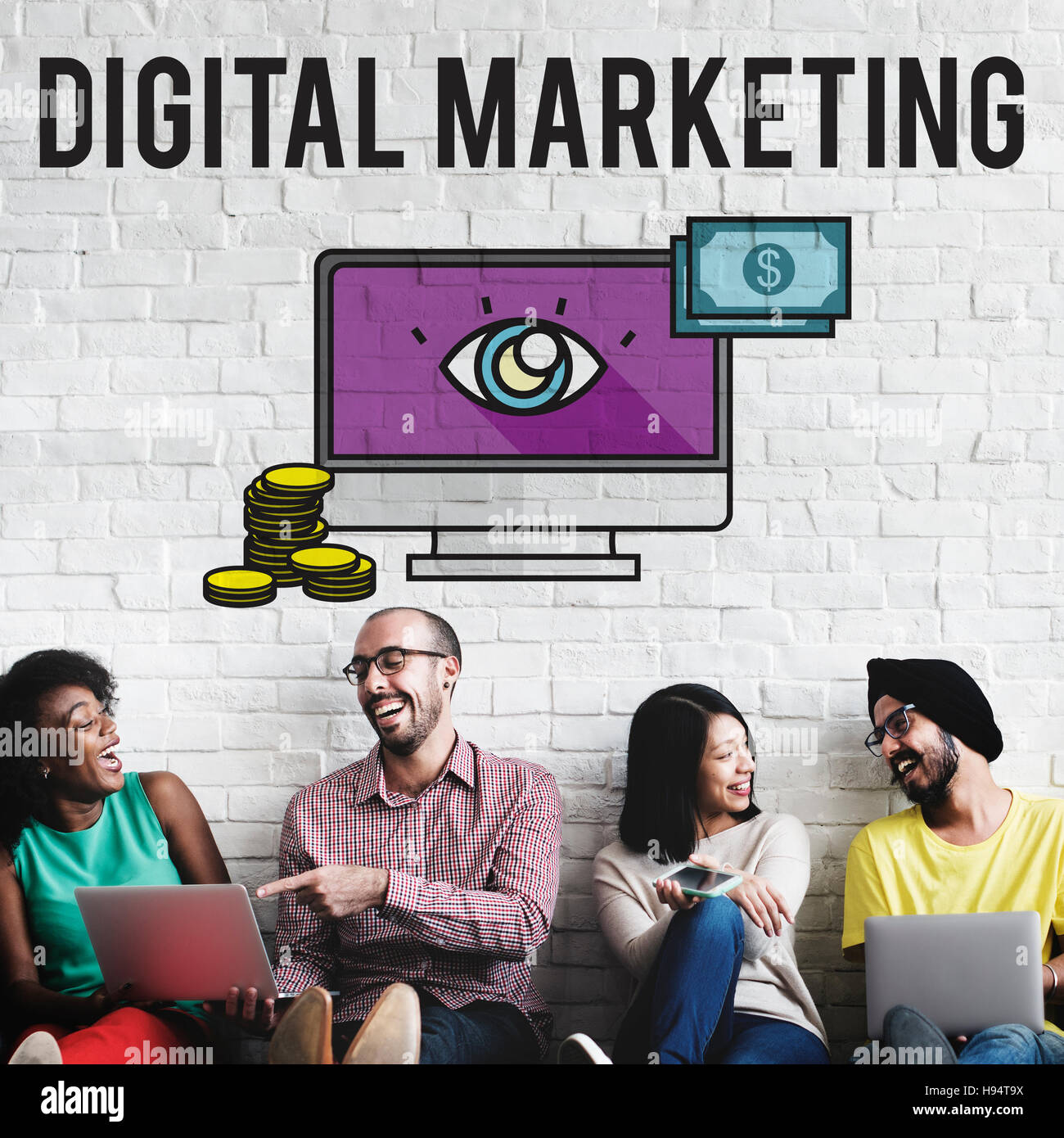 Advertisement Digital Marketing Multimedia Concept Stock