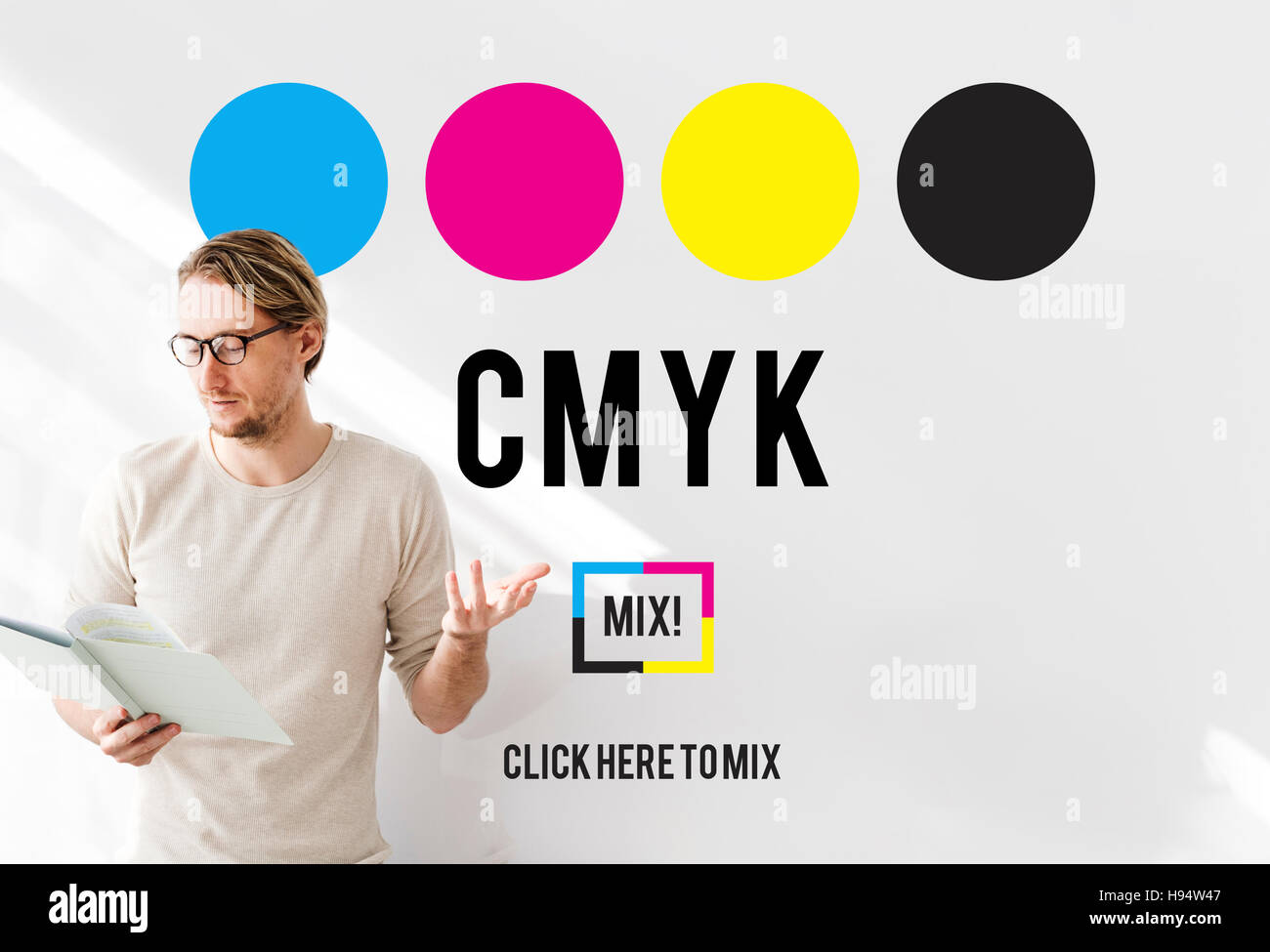 CMYK Cyan Magenta Yellow Key Color Printing Process Concept Stock Photo