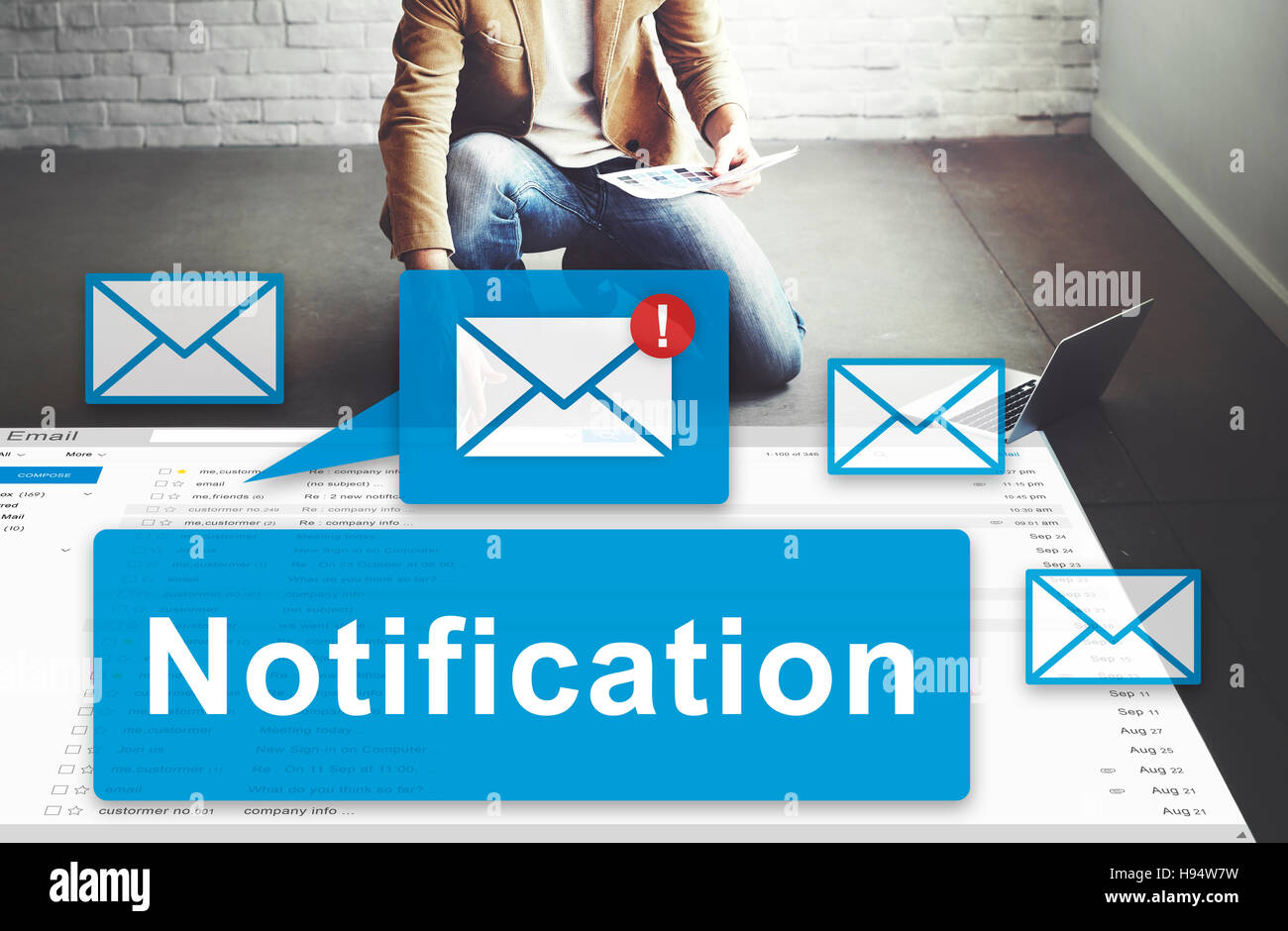 Notification Alert Digital Icon Internet Network Concept Stock Photo ...