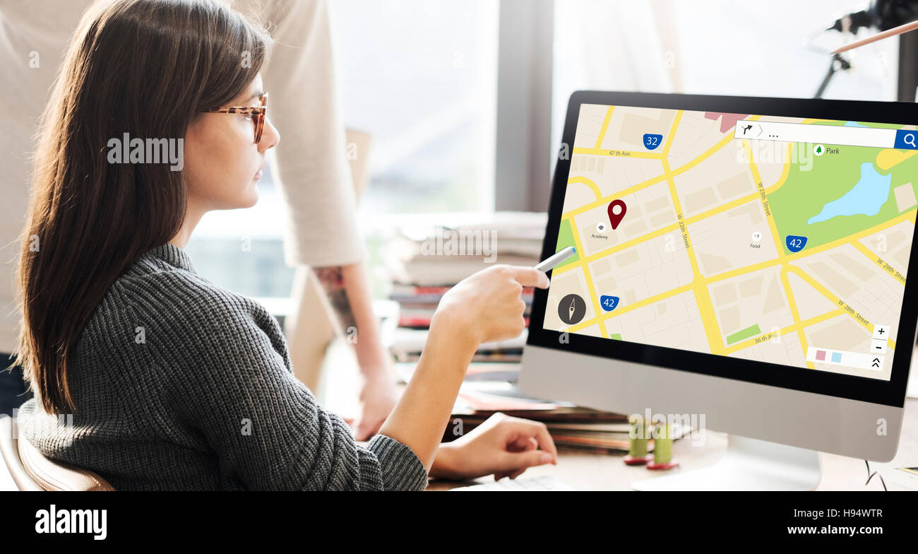 Map Location Information Web Layout Concept Stock Photo - Alamy