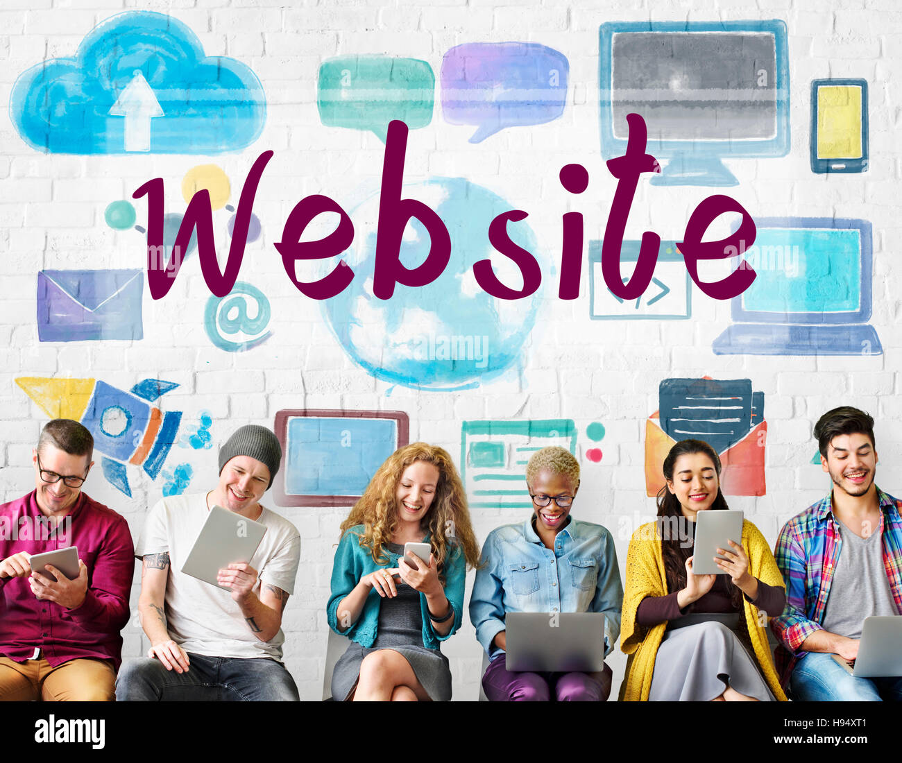 Website Social Media Connection Network Concept Stock Photo - Alamy