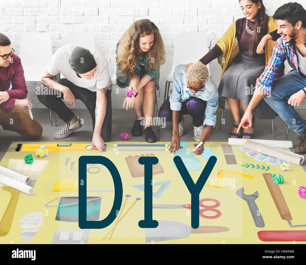 Do It Yourself Project Graphics Concept Stock Photo - Alamy