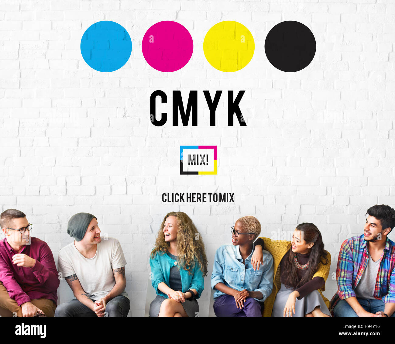CMYK Cyan Magenta Yellow Key Color Printing Process Concept Stock Photo Alamy