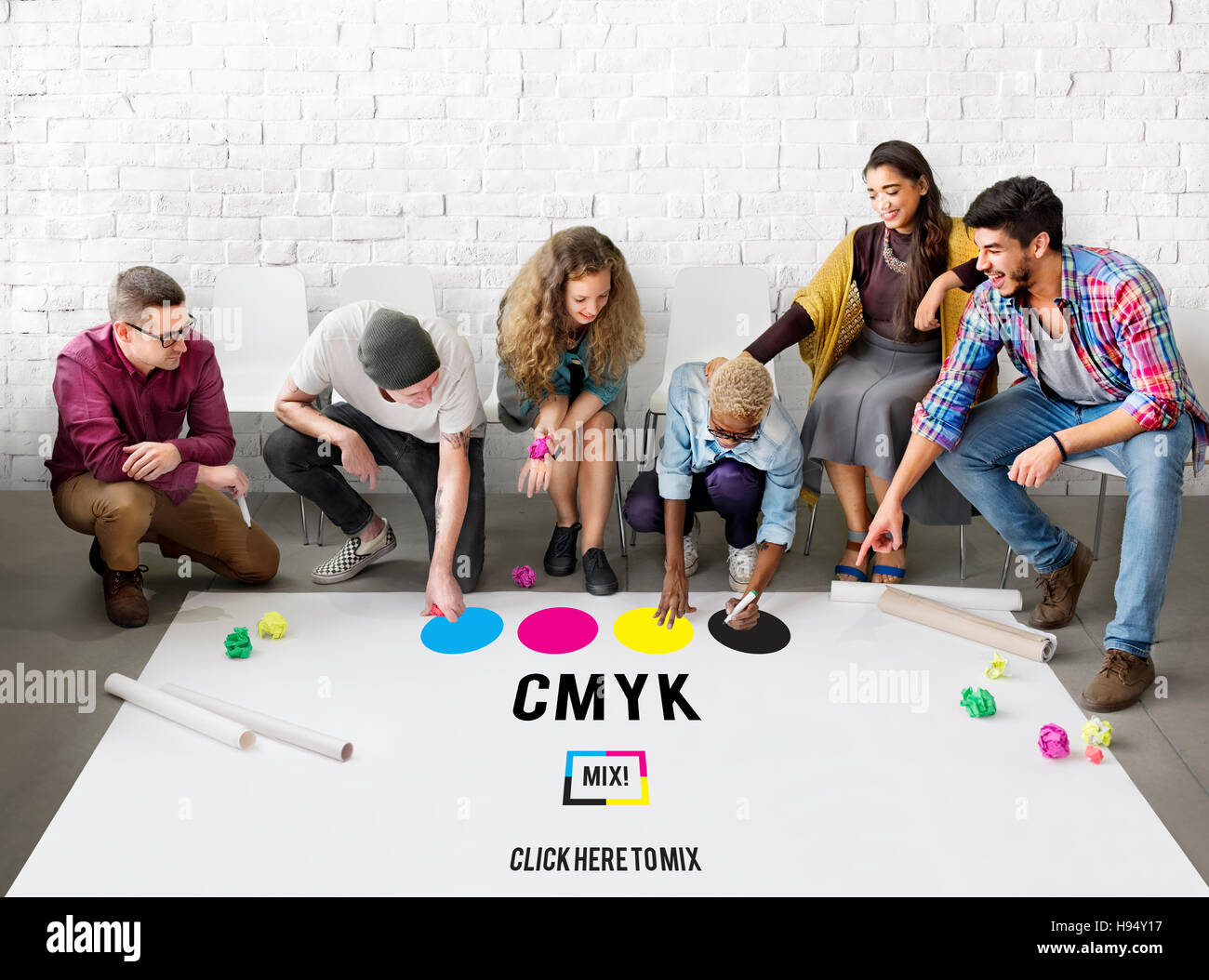 CMYK Cyan Magenta Yellow Key Color Printing Process Concept Stock Photo