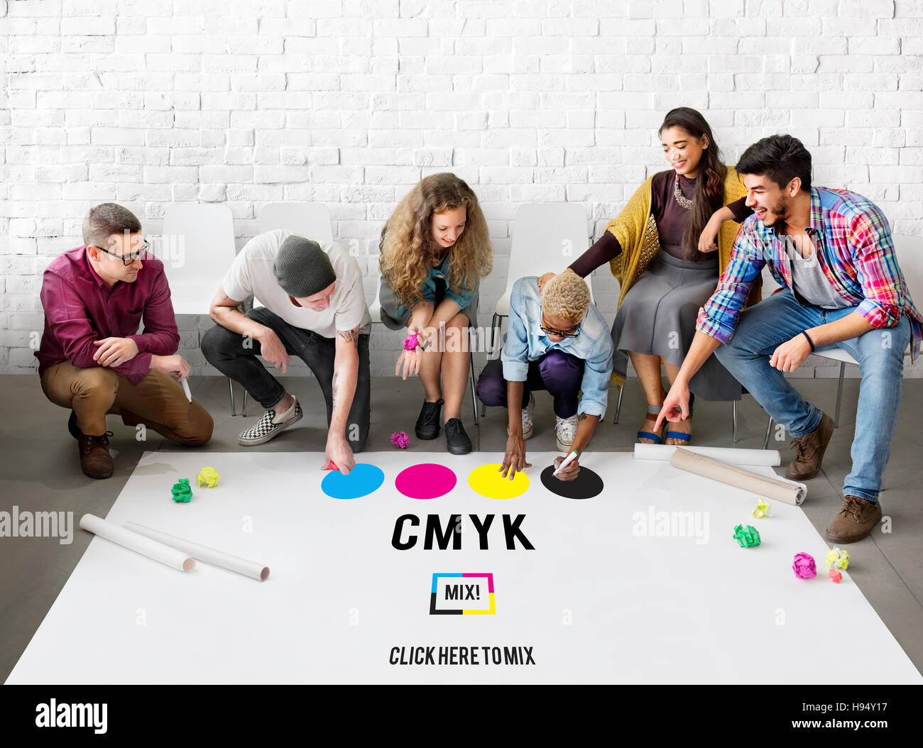 CMYK Cyan Magenta Yellow Key Color Printing Process Concept Stock Photo Alamy