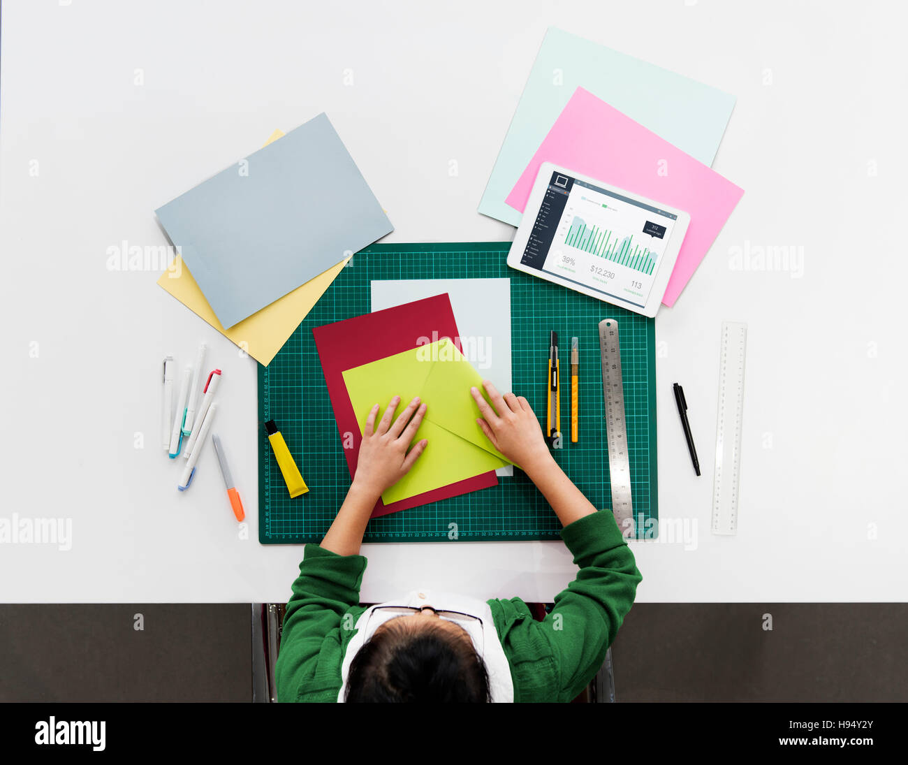 Office Station Workplace Stationery Job Concept Stock Photo Alamy