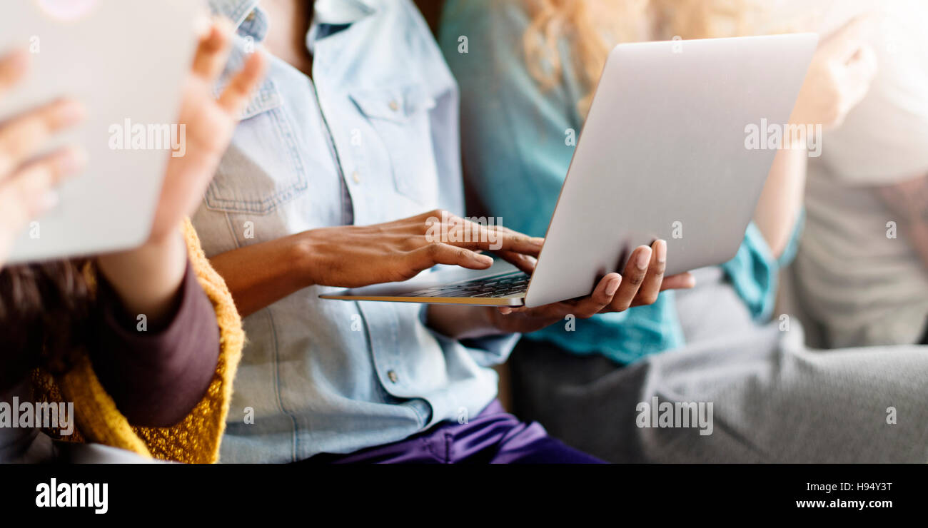 Diverse People Electronic Devices Concept Stock Photo Alamy