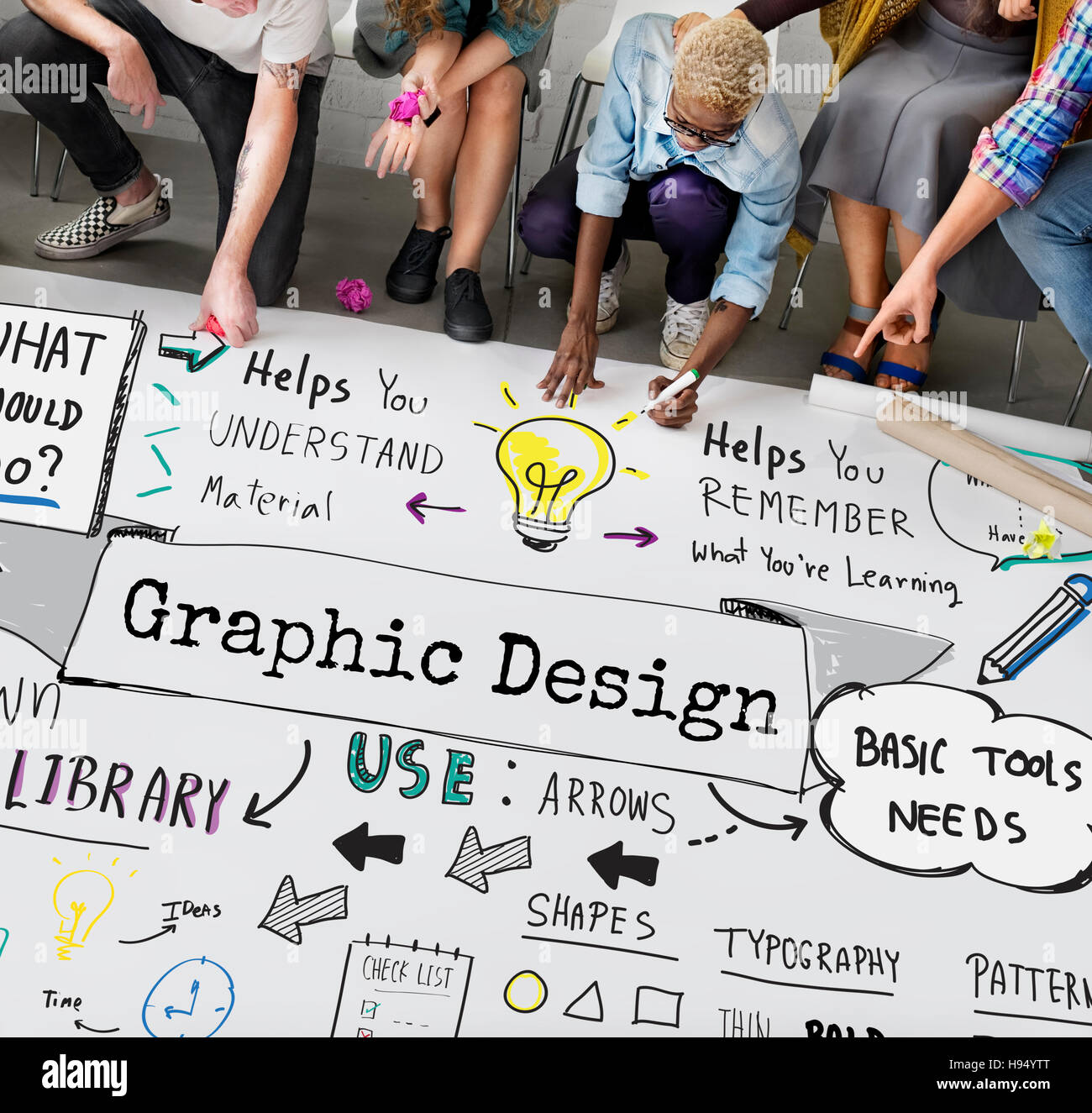 Design Graphic Creative Ideas Objective Planning Concept Stock Photo ...