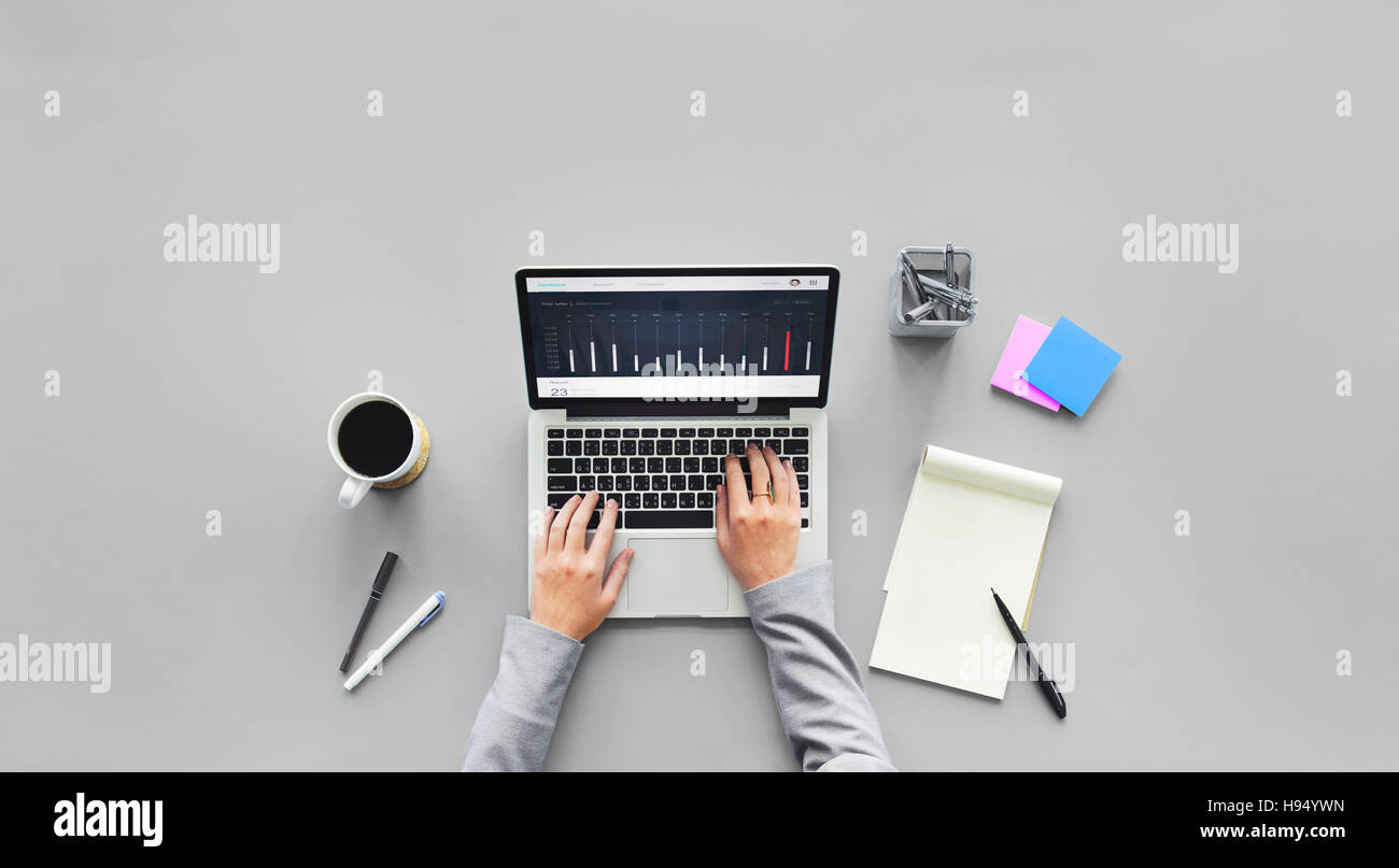 Computer Laptop Research Working Desk Concept Stock Photo - Alamy