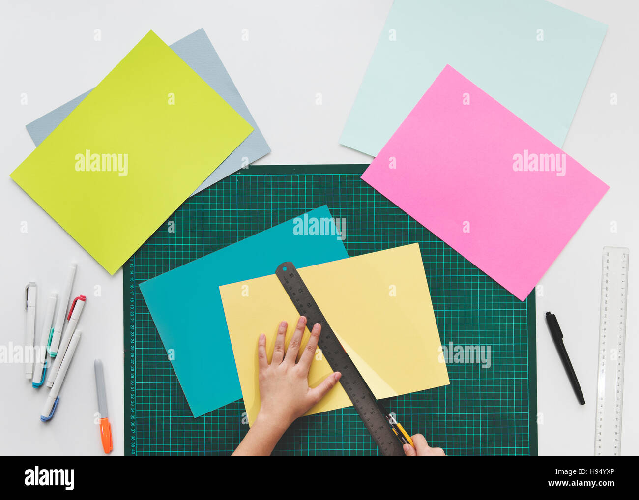 Office Station Workplace Stationery Job Concept Stock Photo Alamy