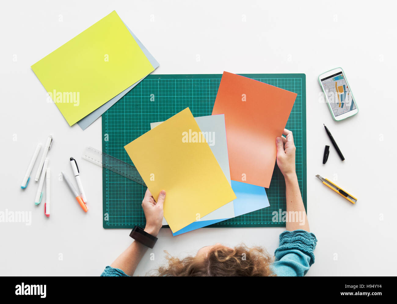 Office Station Workplace Stationery Job Concept Stock Photo Alamy
