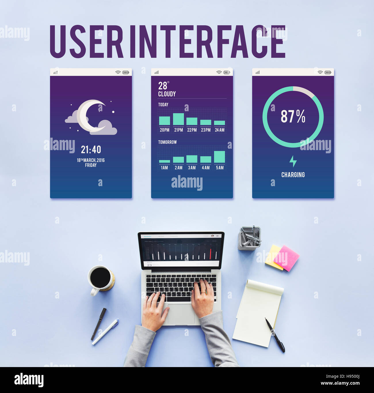 User Interface Operating System Electronic Technology Concept Stock ...