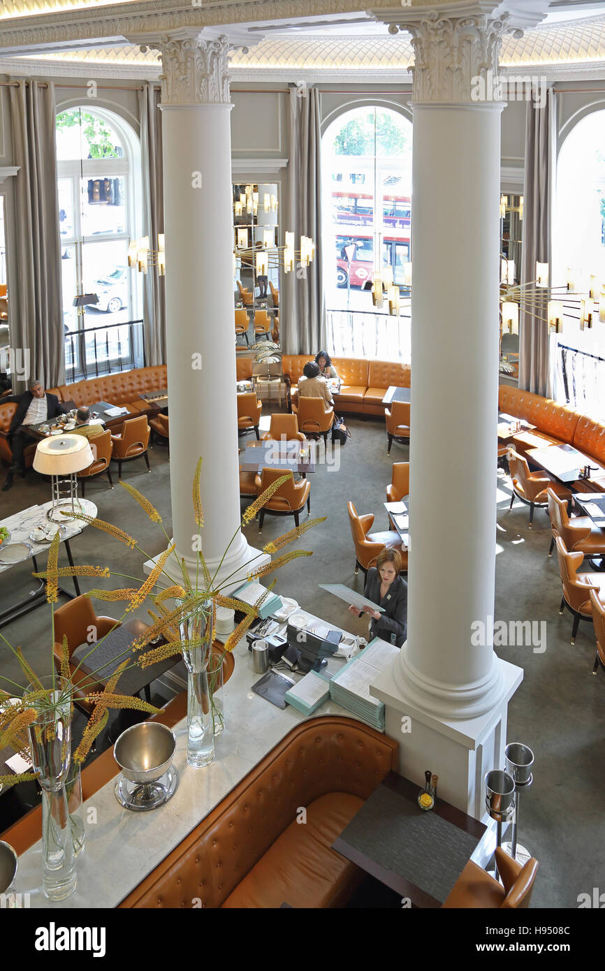 Northall bar and restaurant in London's prestigious Corinthia Hotel in Westminster. High level view Stock Photo