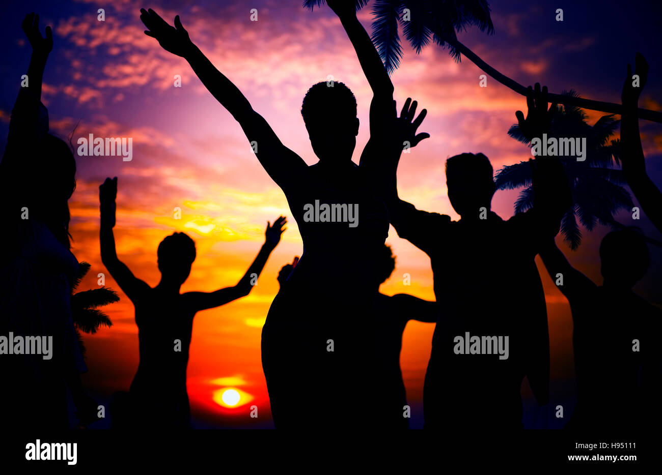 Beach Summer Party Enjoyment Happiness Youth Culture Concept Stock ...