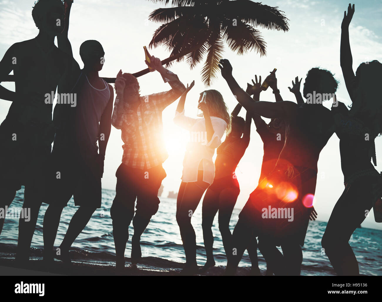 Beach Summer Party Enjoyment Happiness Youth Culture Concept Stock ...