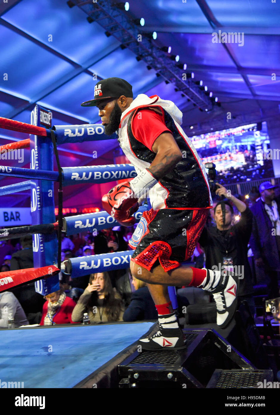 Las Vegas Nevada, 18, November 2016, Demond 'Body Shot' Brock enters the ring at the “Knockout Night at the D”  presented by the D Las Vegas and DLVEC and promoted by Roy Jones Jr. Stock Photo