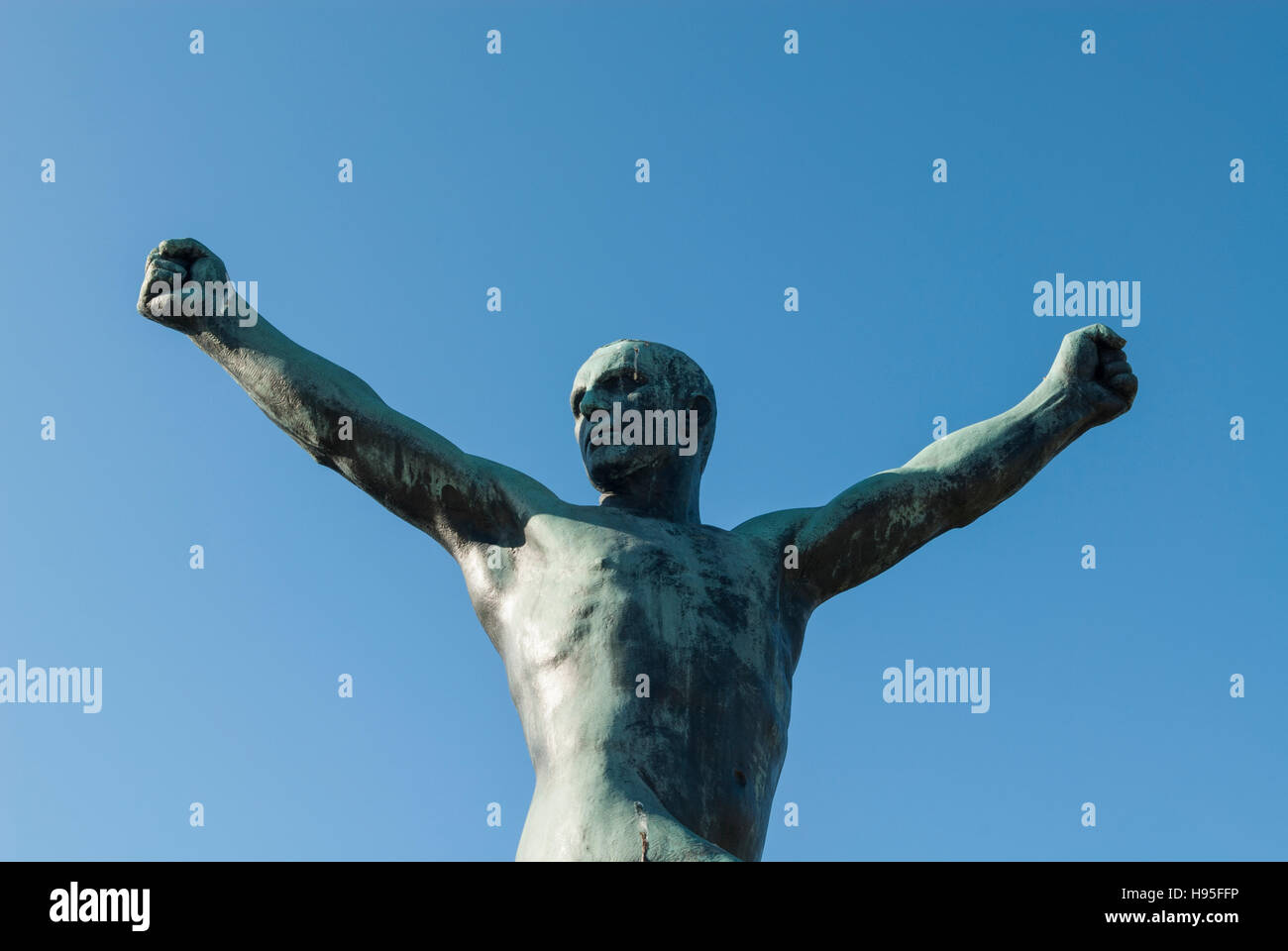 Man with open arm statue Frogner park Oslo Norway Stock Photo Alamy