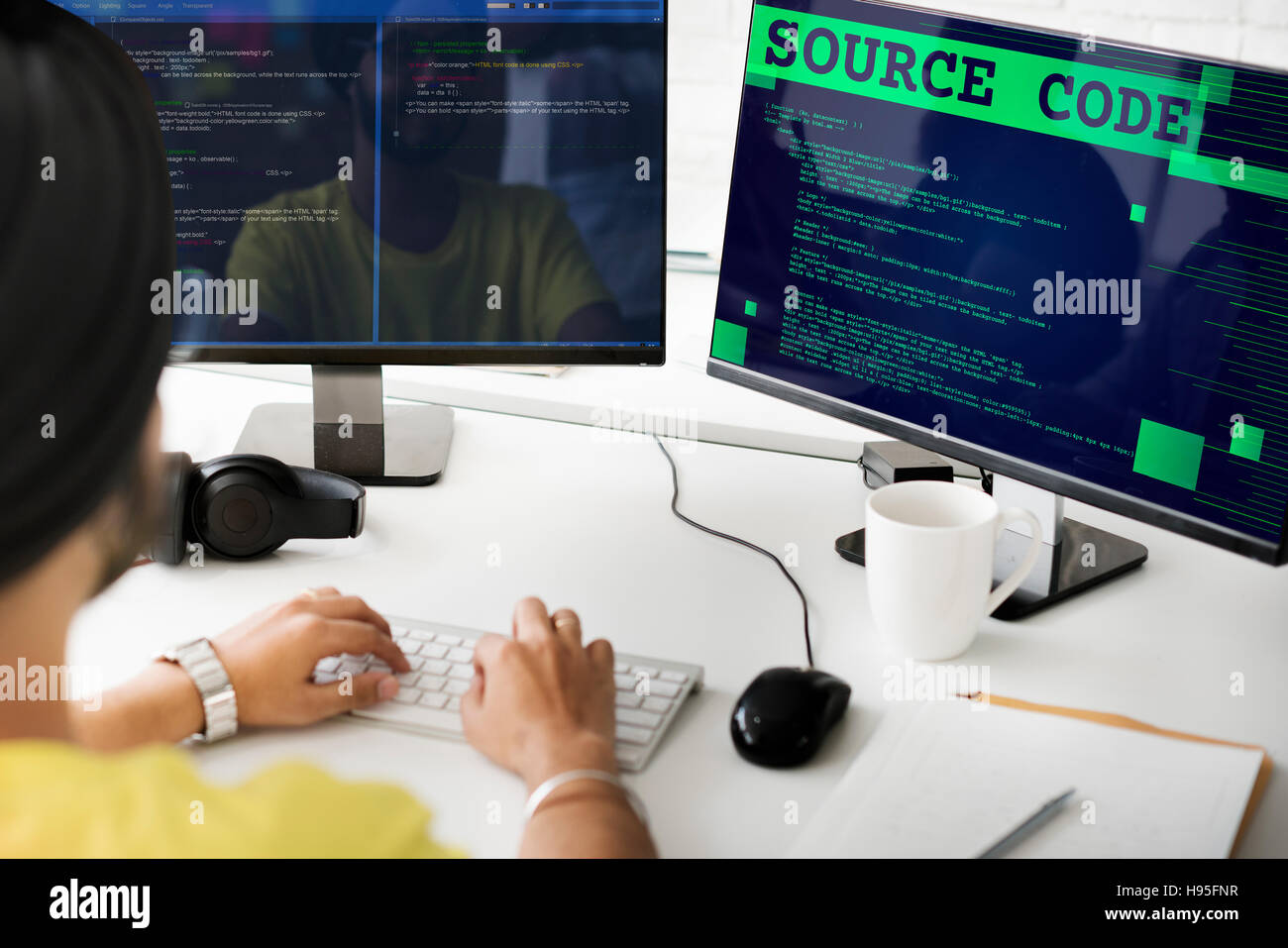 Source Code Analysis Binary Computer Internet Concept Stock Photo - Alamy