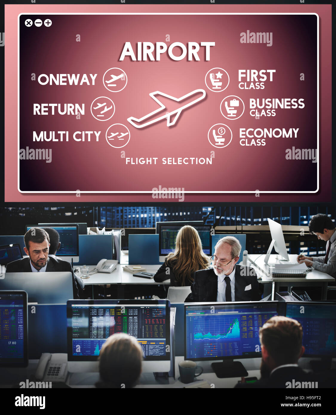 Airport Flight Ticket Selection Transportation Concept Stock Photo - Alamy